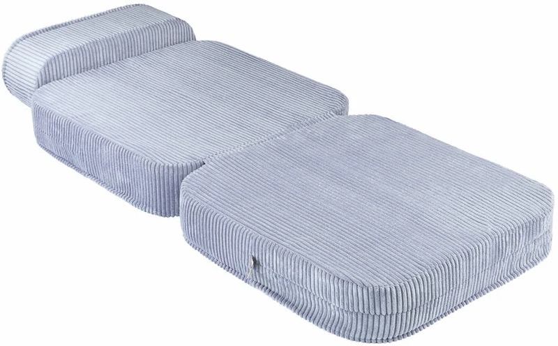 Fauteuil pliable en velours côtelé bleu blueberry 150 x 60 cm - Wigiwama