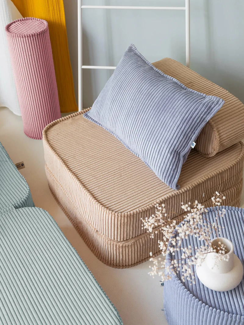 Fauteuil pliable en velours côtelé marron 150 x 60 cm - Wigiwama