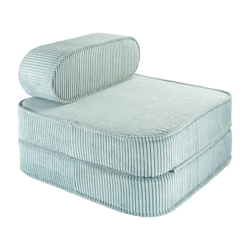 Fauteuil pliable en velours côtelé vert menthe poivrée 150 x 60 cm - Wigiwama