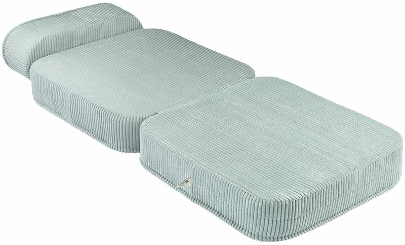 Fauteuil pliable en velours côtelé vert menthe poivrée 150 x 60 cm - Wigiwama