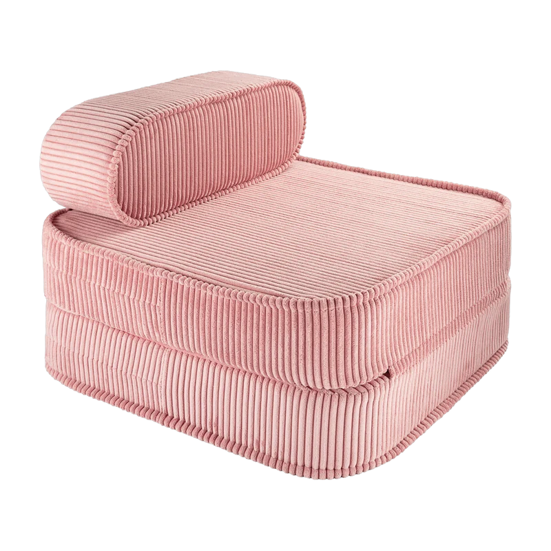 Fauteuil pliable en velours côtelé rose 150 x 60 cm - Wigiwama