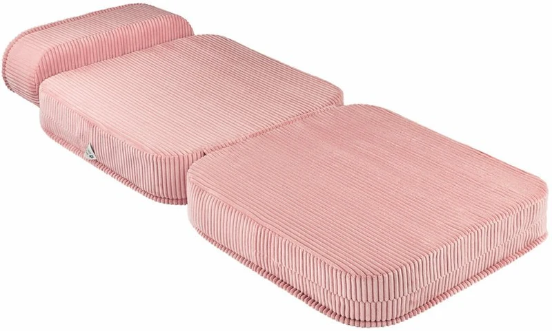 Fauteuil pliable en velours côtelé rose 150 x 60 cm - Wigiwama