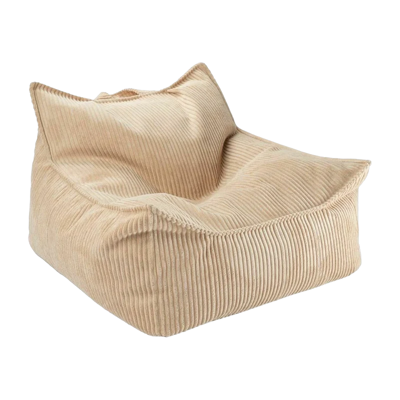 Pouf fauteuil en velours côtelé marron 80 x 70 cm - Wigiwama