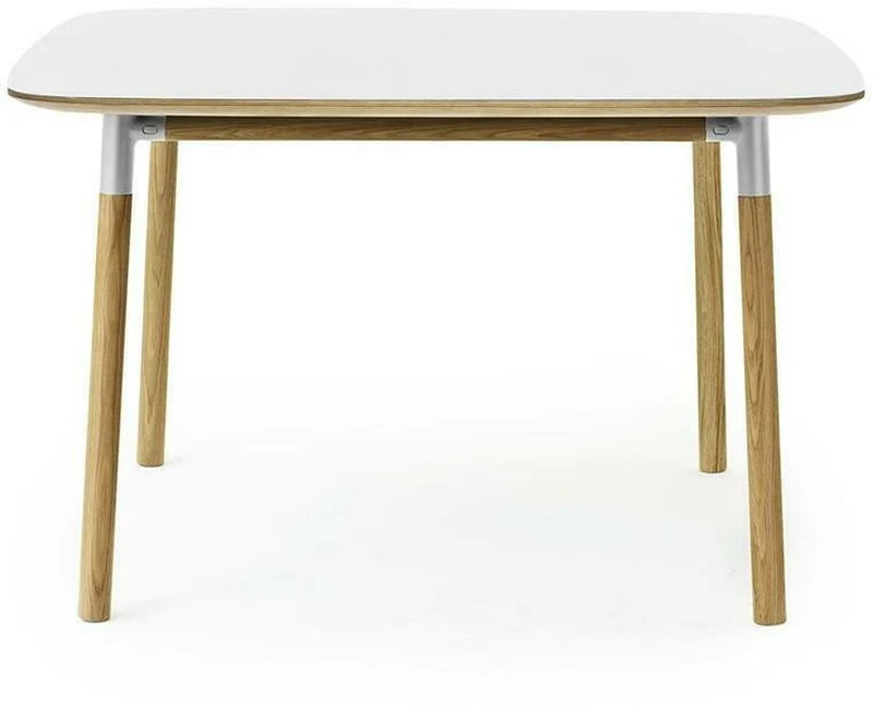Table à manger carrée en chêne et stratifié blanc 120 x 120 cm Form - Normann Copenhagen