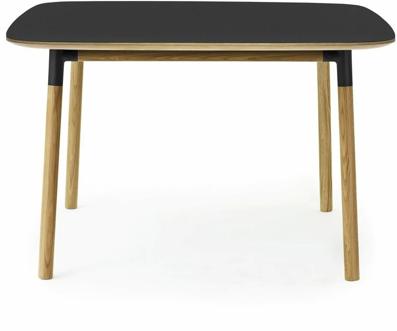 Table à manger carrée en chêne et lino noir 120 x 120 cm Form - Normann Copenhagen