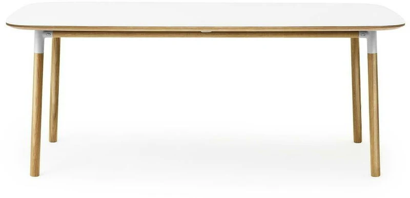 Table à manger rectangulaire en chêne et stratifié blanc 95 x 200 cm Form - Normann Copenhagen