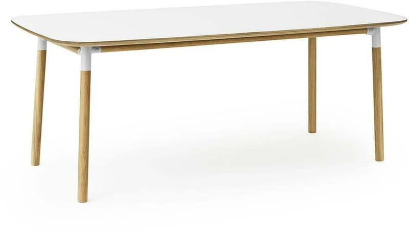 Table à manger rectangulaire en chêne et stratifié blanc 95 x 200 cm Form - Normann Copenhagen