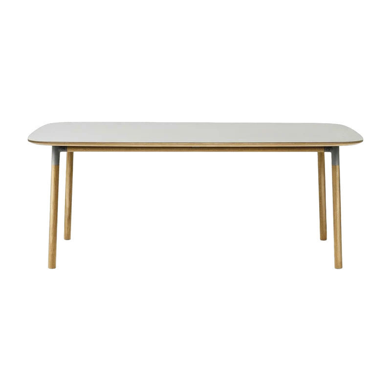 Table à manger rectangulaire en chêne et lino gris 95 x 200 cm Form - Normann Copenhagen