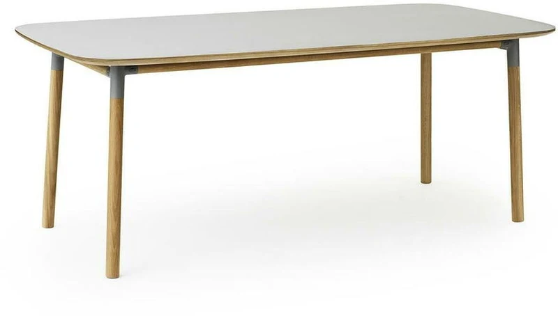 Table à manger rectangulaire en chêne et lino gris 95 x 200 cm Form - Normann Copenhagen