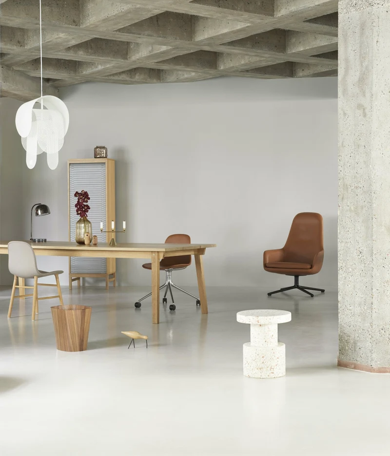 Table à manger rectangulaire en chêne et lino gris 95 x 200 cm Form - Normann Copenhagen