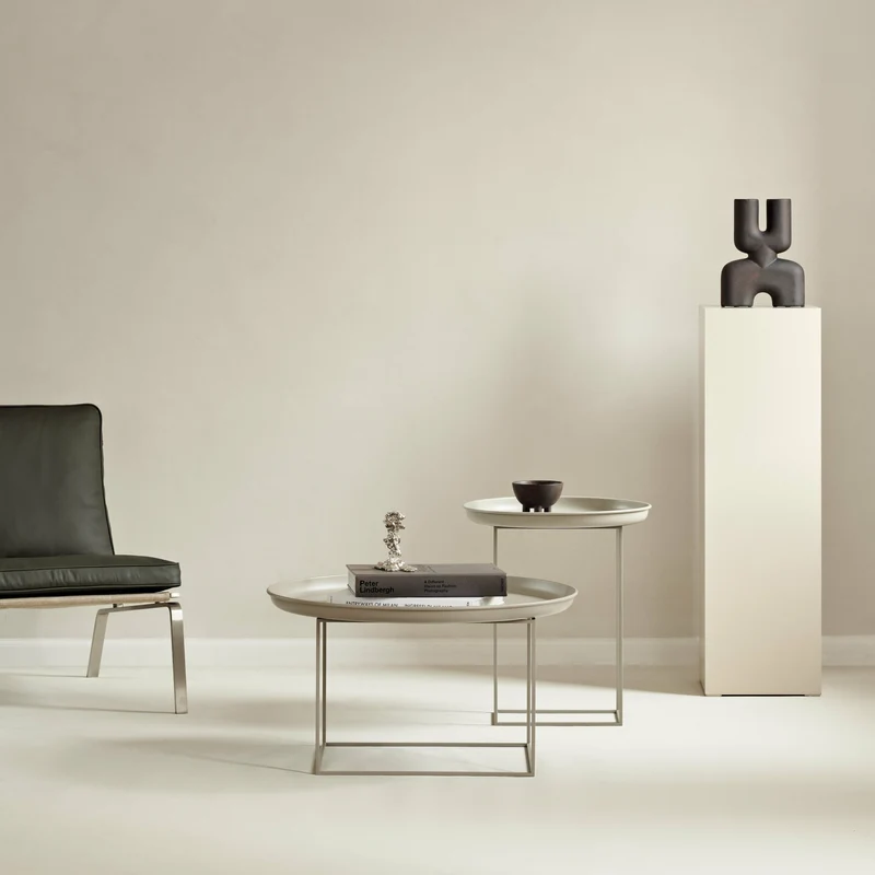 Table basse ronde en acier gris pierre 90 cm Duke - NORR11