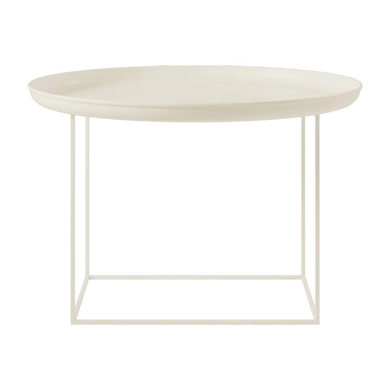 Table basse ronde en acier blanc antique 70 cm Duke - NORR11