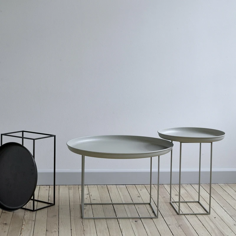 Table basse ronde en acier gris pierre 70 cm Duke - NORR11