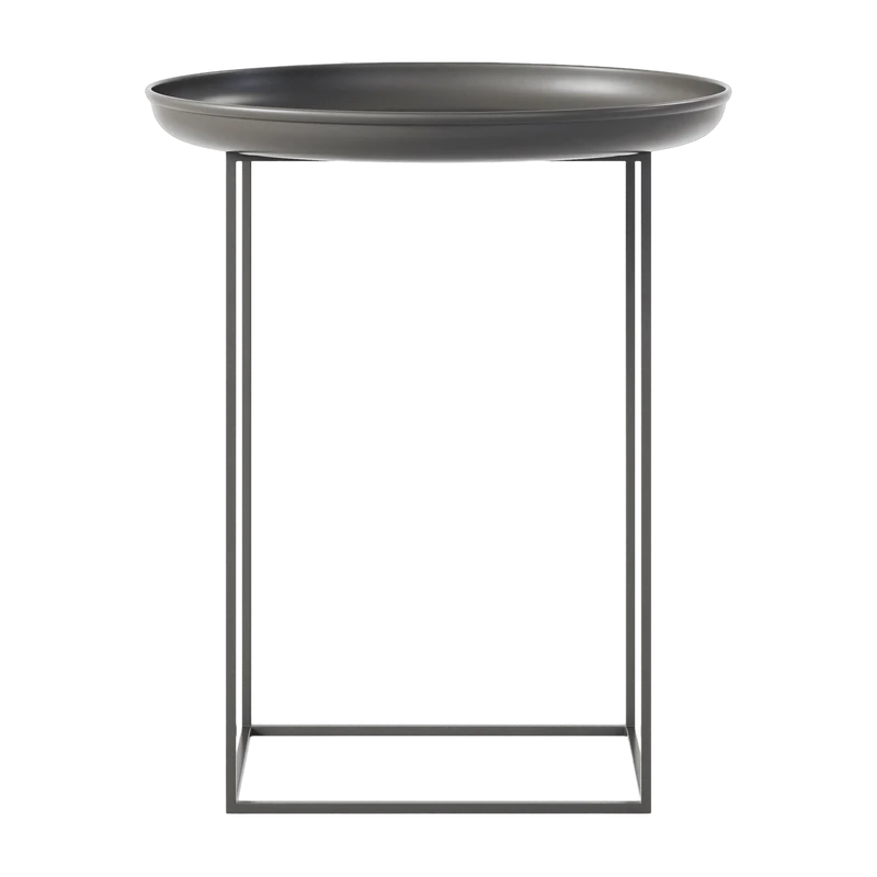 Table d'appoint ronde en acier gris foncé 45 cm Duke - NORR11