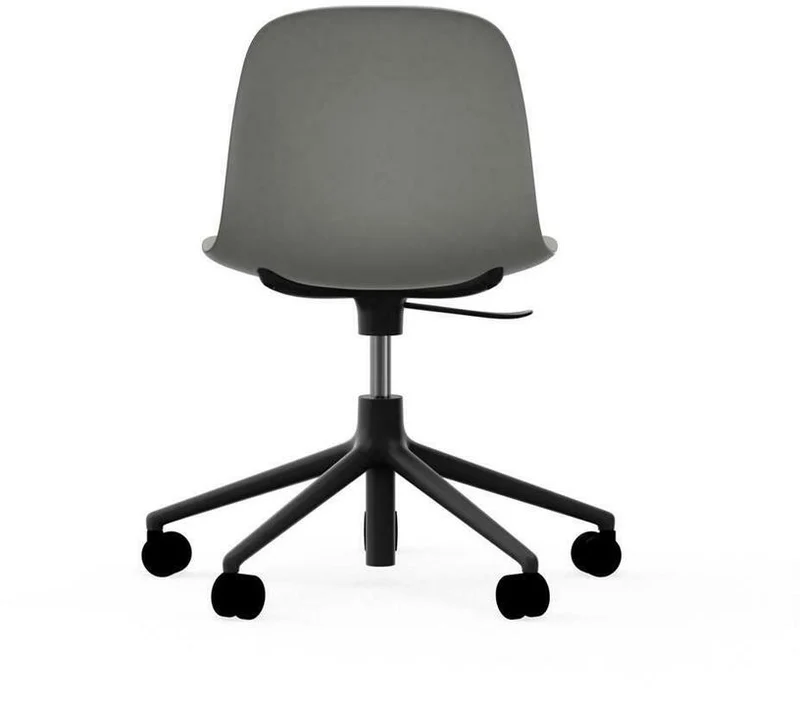 Chaise de bureau réglable à roulettes en pp grise et base noire Swivel 5W Grey - Normann Copenhagen
