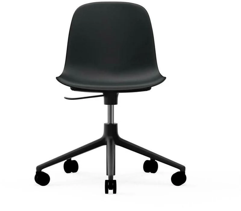 Chaise de bureau réglable à roulettes en pp noire et base noire Swivel 5W en noir - Normann Copenhagen