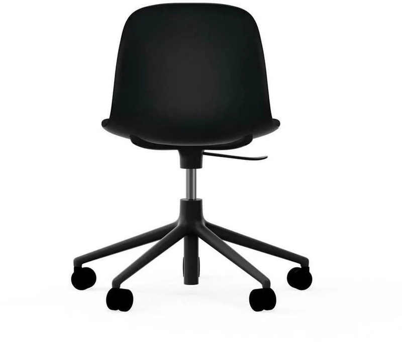 Chaise de bureau réglable à roulettes en pp noire et base noire Swivel 5W en noir - Normann Copenhagen