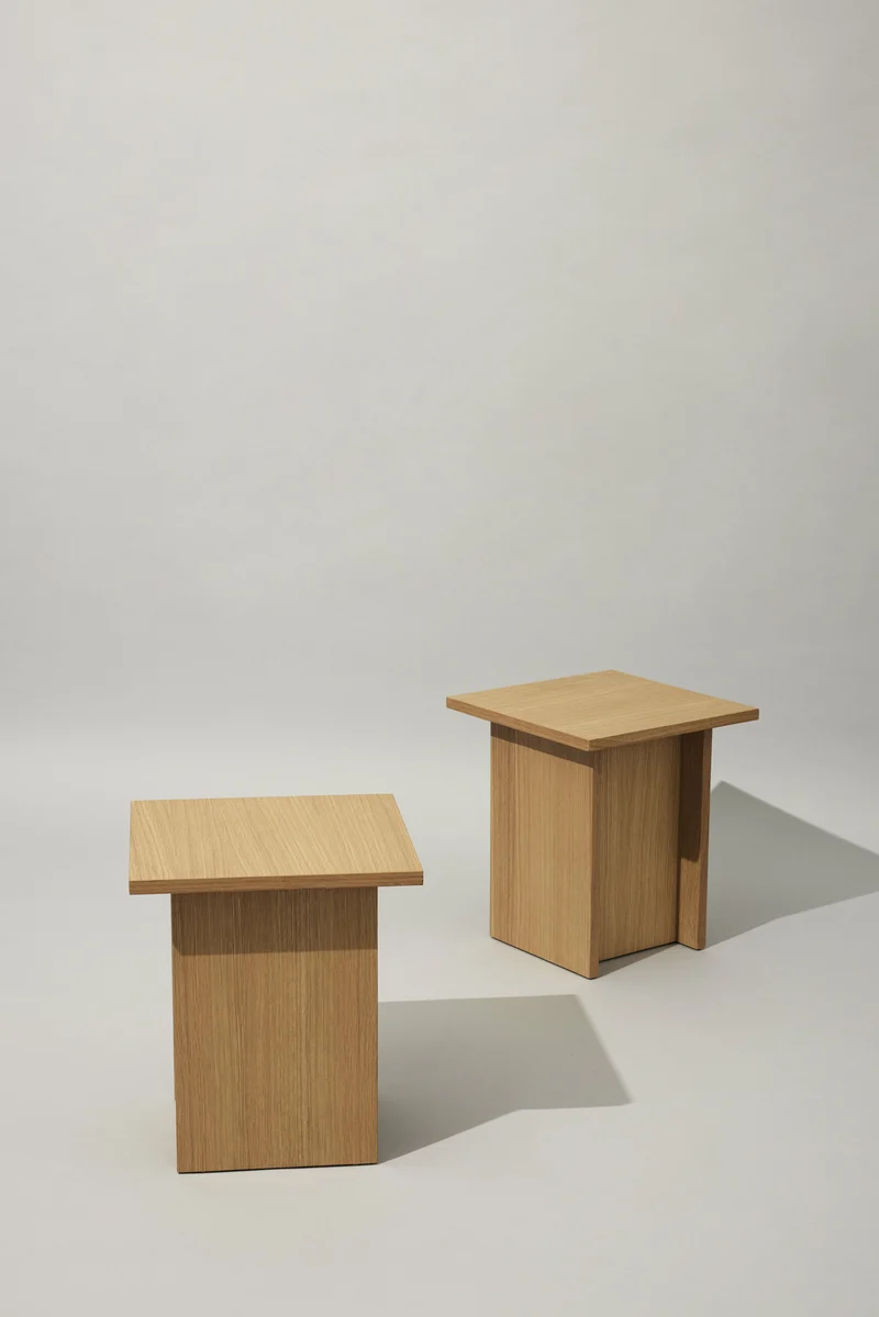 Table d'appoint carrée en chêne naturel 35 x 35 cm - Hübsch