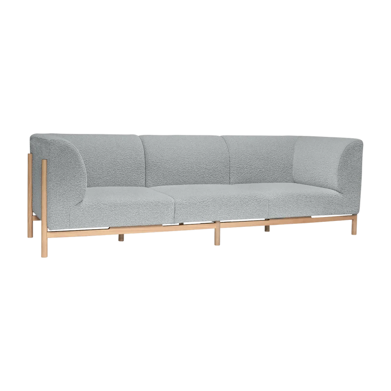 Canapé 3 places en polyester gris 182 cm Moment - Hübsch