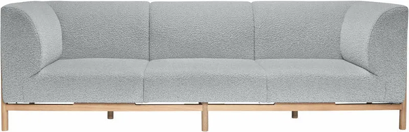 Canapé 3 places en polyester gris 182 cm Moment - Hübsch