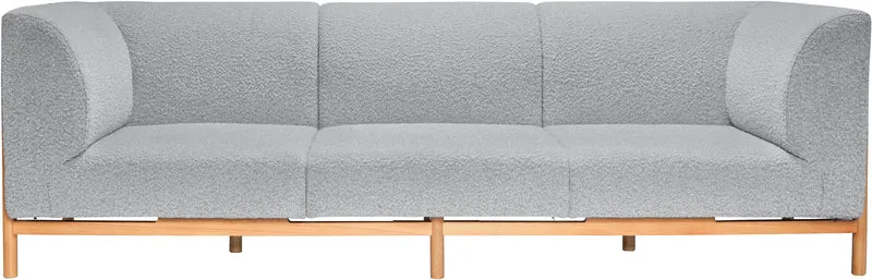 Canapé 3 places en polyester gris 182 cm Moment - Hübsch