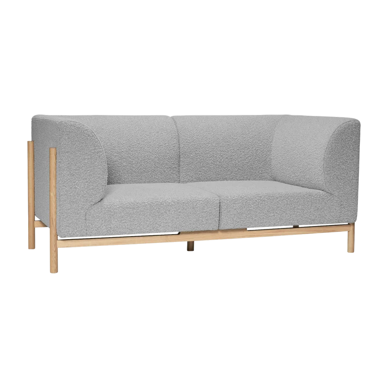Canapé 2 places en polyester gris 182 cm Moment - Hübsch