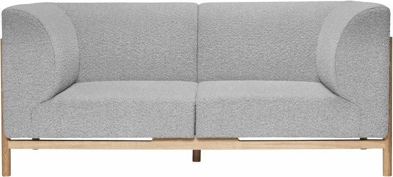 Canapé 2 places en polyester gris 182 cm Moment - Hübsch