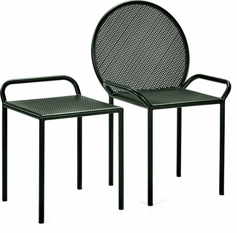 Tabouret de jardin en acier vert 52 cm Fontainebleau - Serax