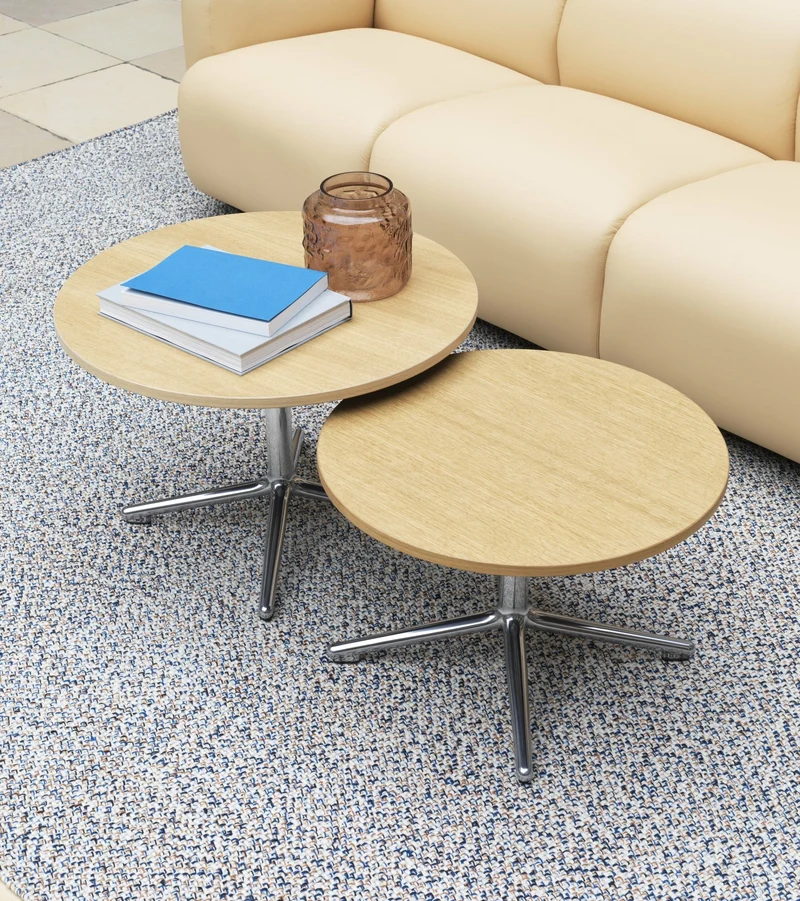 Table basse en aluminium et en chêne 60 cm Lunar Oak - Normann Copenhagen