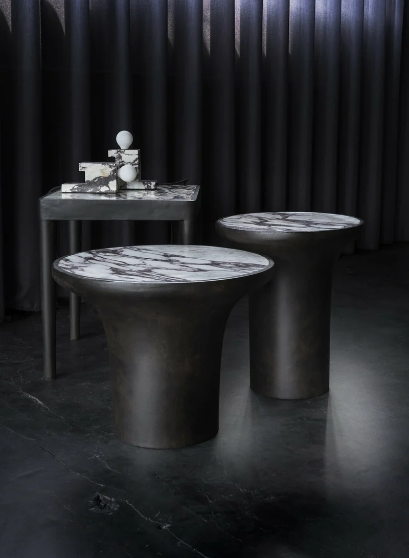 Table en béton blanc calacatta 38 x 38 cm Tairu - 101 Copenhagen