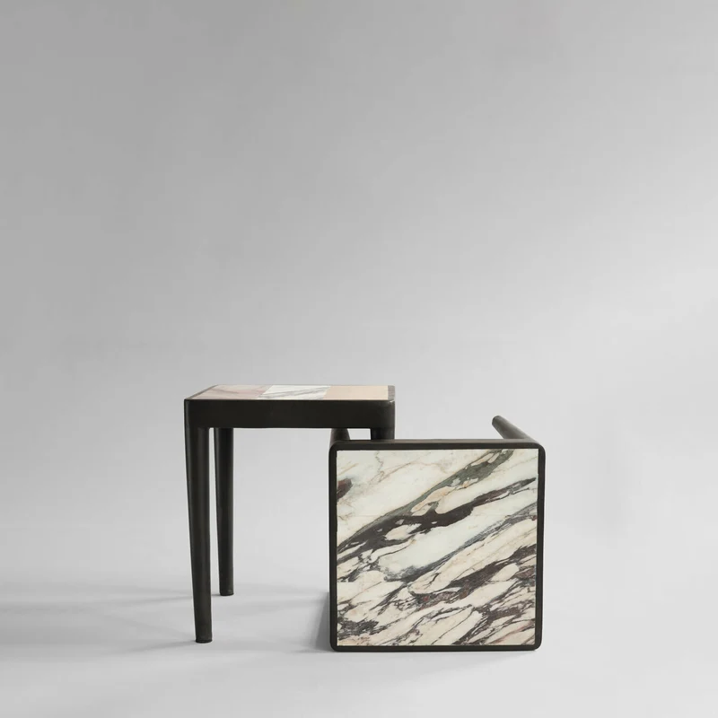 Table en béton blanc calacatta 38 x 38 cm Tairu - 101 Copenhagen