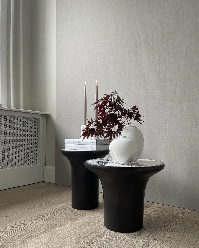 Table d'appoint en béton et marbre calacatta 45 x 45 cm Trumpet - 101 Copenhagen