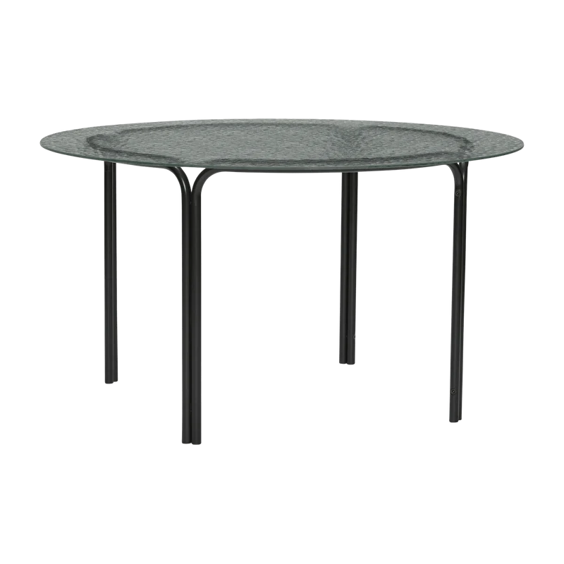Table basse en verre noir 80x45cm Orbit - Hübsch