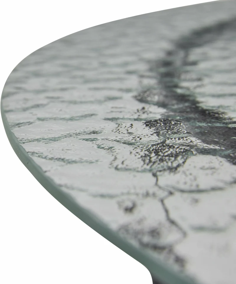 Table basse en verre noir 80x45cm Orbit - Hübsch