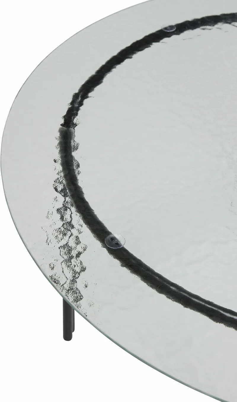 Table basse en verre noir 80x45cm Orbit - Hübsch