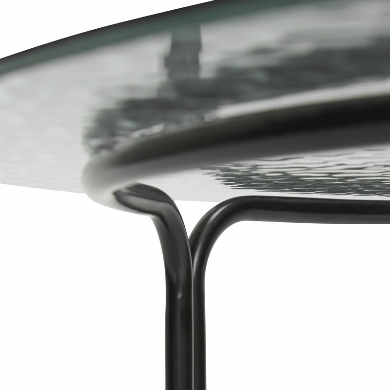 Table basse en verre noir 80x45cm Orbit - Hübsch