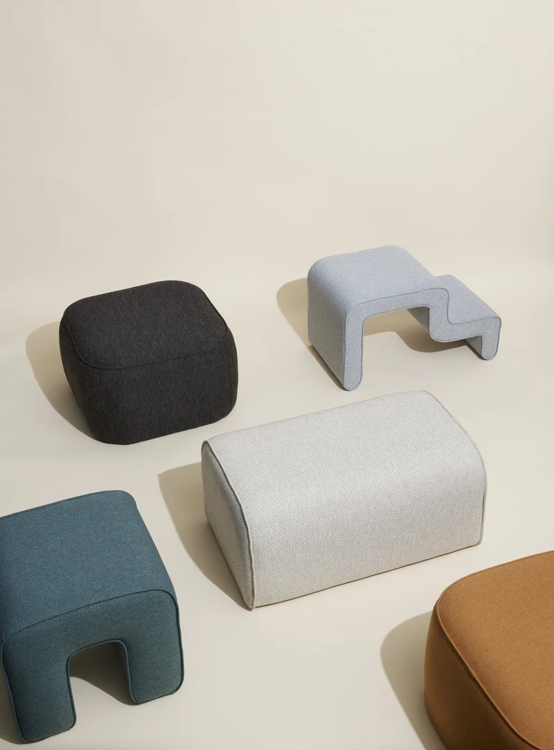 Pouf marron foncé Cube - Hübsch