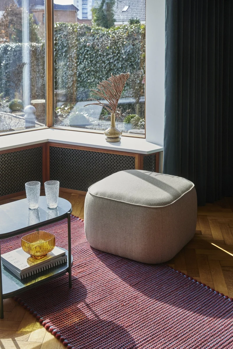 Pouf beige Cube - Hübsch