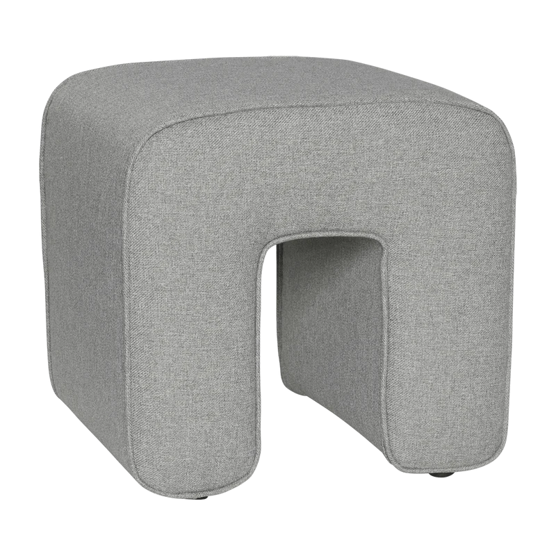 Pouf gris en tissu Sculpture - Hübsch