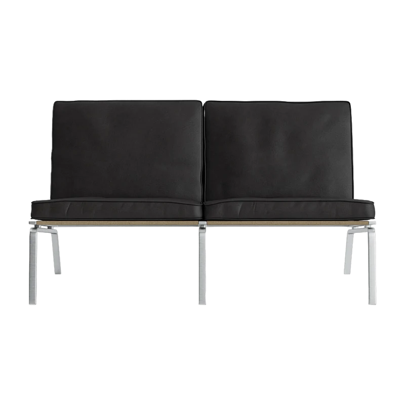 Canapé 2 places en acier et cuir anthracite Man - NORR11