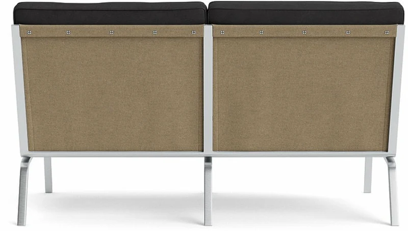Canapé 2 places en acier et cuir anthracite Man - NORR11