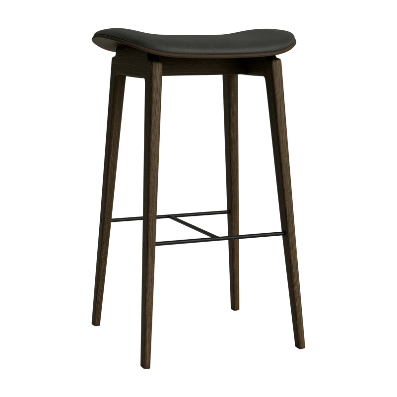 Tabouret de bar en chêne fumé et rembourrage anthracite 65 cm NY11 - NORR11