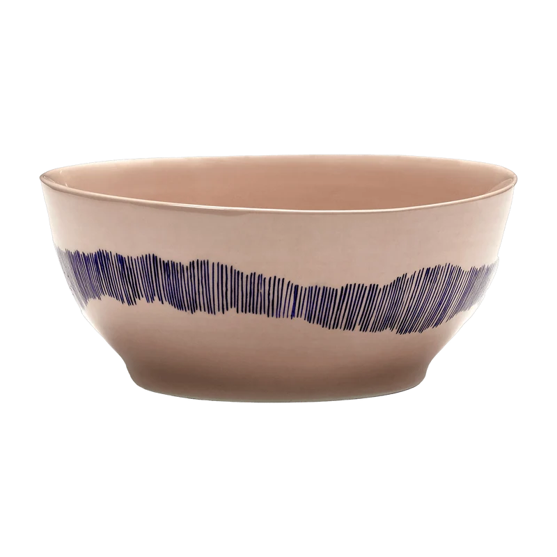 Bol S rose avec motif bleu Feast - Serax