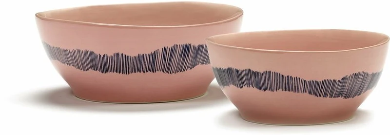 Bol S rose avec motif bleu Feast - Serax