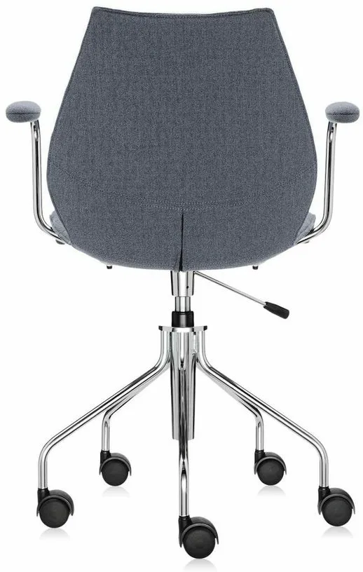 Chaise grise à roulettes avec accoudoirs Maui Soft Trevira - Kartell