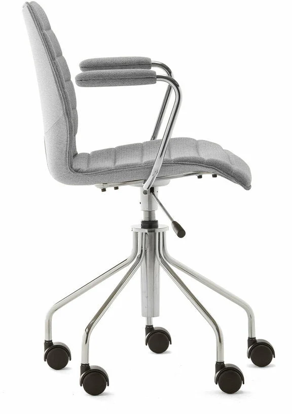 Chaise grise à roulettes avec accoudoirs Maui Soft Noma - Kartell