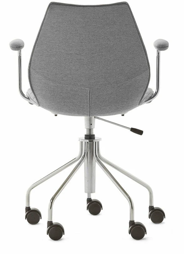 Chaise grise à roulettes avec accoudoirs Maui Soft Noma - Kartell