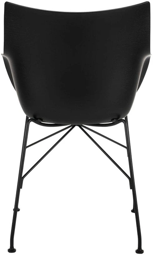 Chaise avec accoudoirs noir en bois plaqué Q/Wood - Kartell