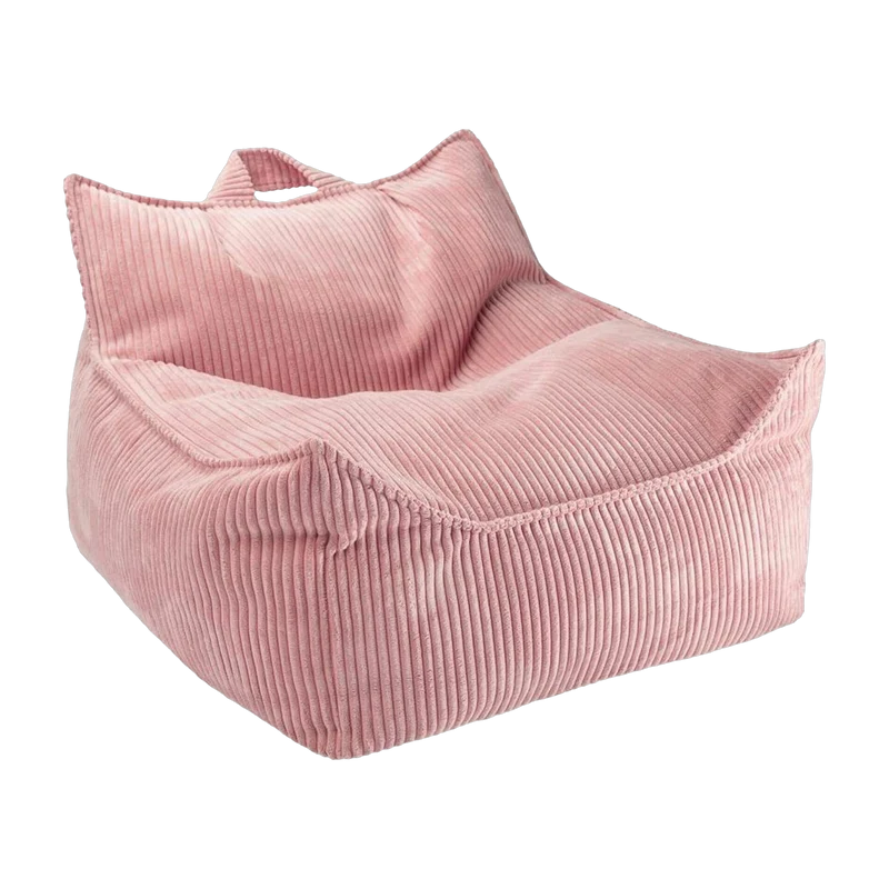 Pouf fauteuil en velours côtelé rose 80 x 70 cm - Wigiwama