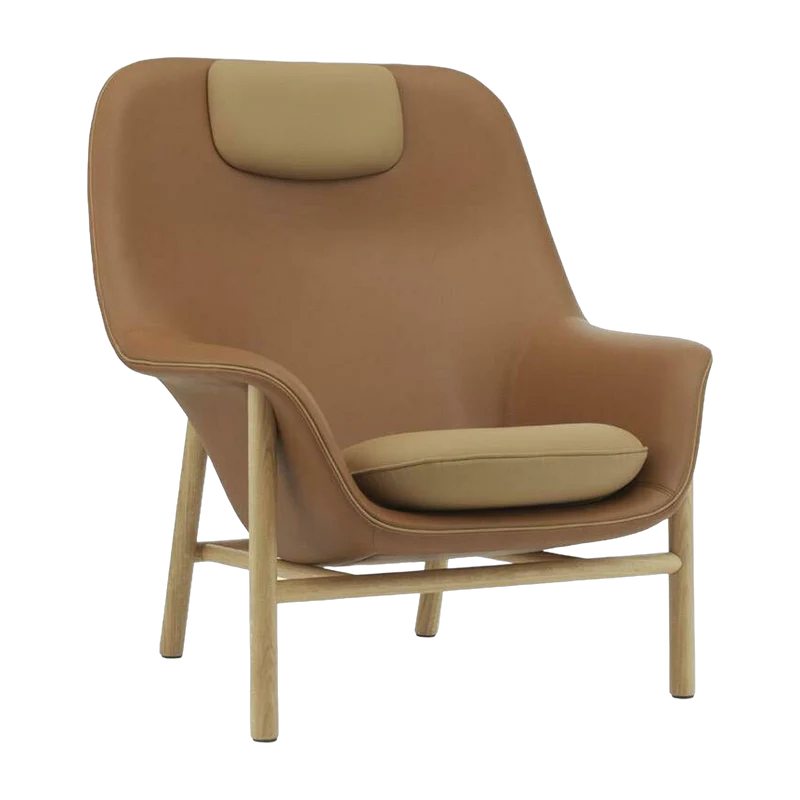 Fauteuil avec appui-tête en chêne ultra Drape - Normann Copenhagen